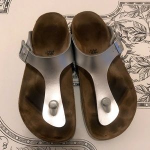 Birkenstock Papillo Gizeh Platform Silver Leather